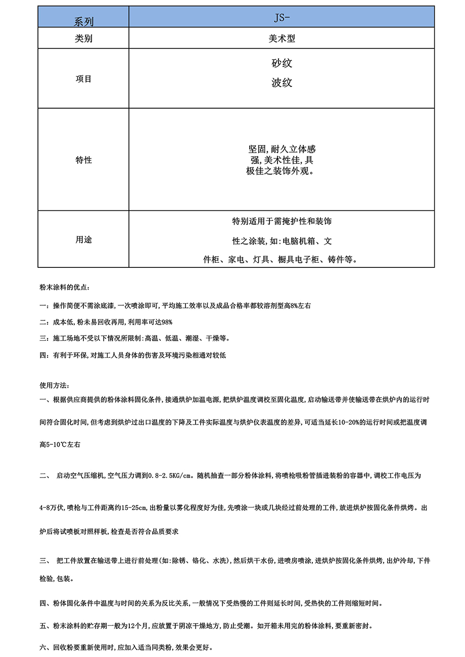 美術(shù)型粉末